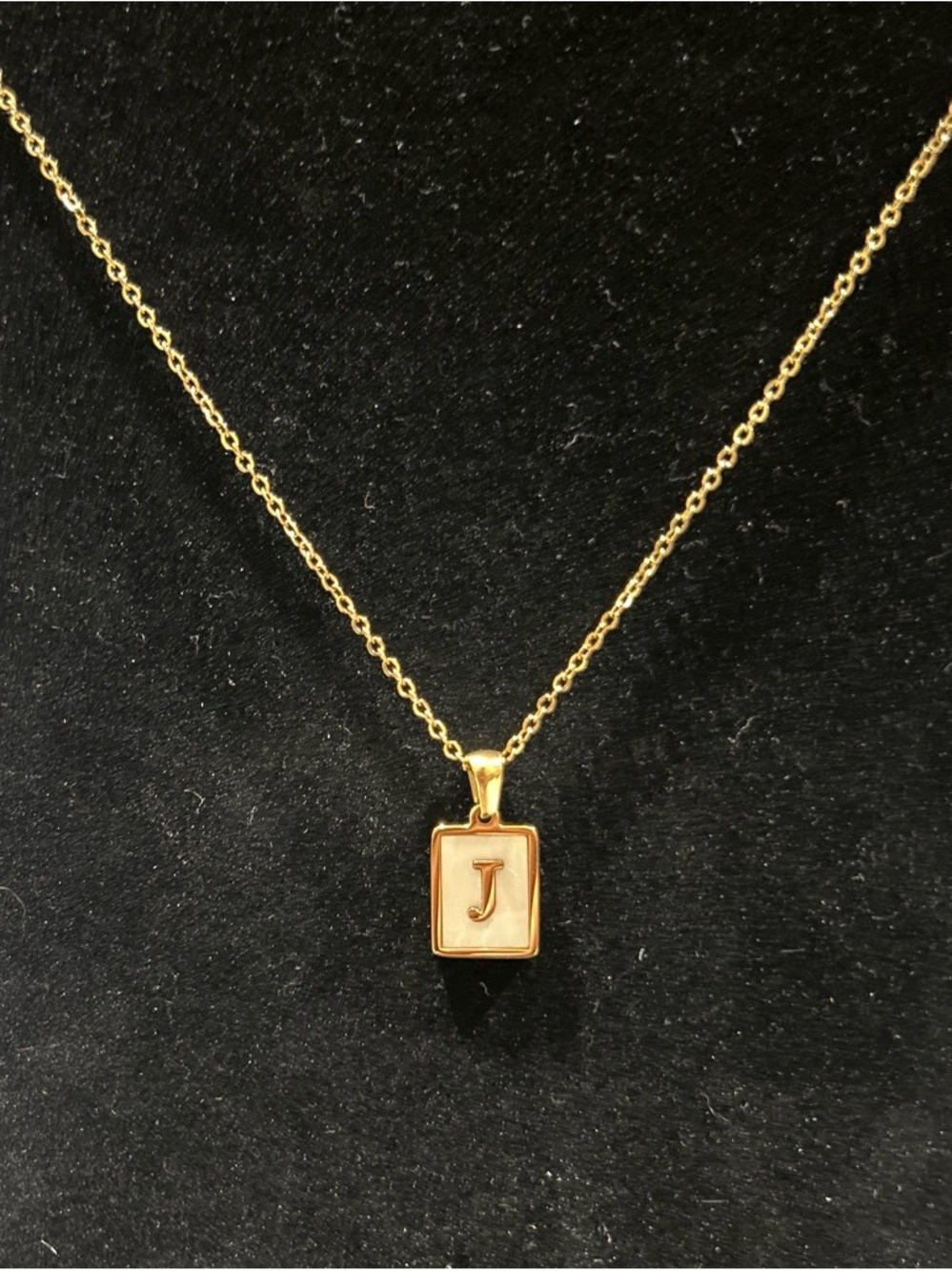 Gold color initial J pendant